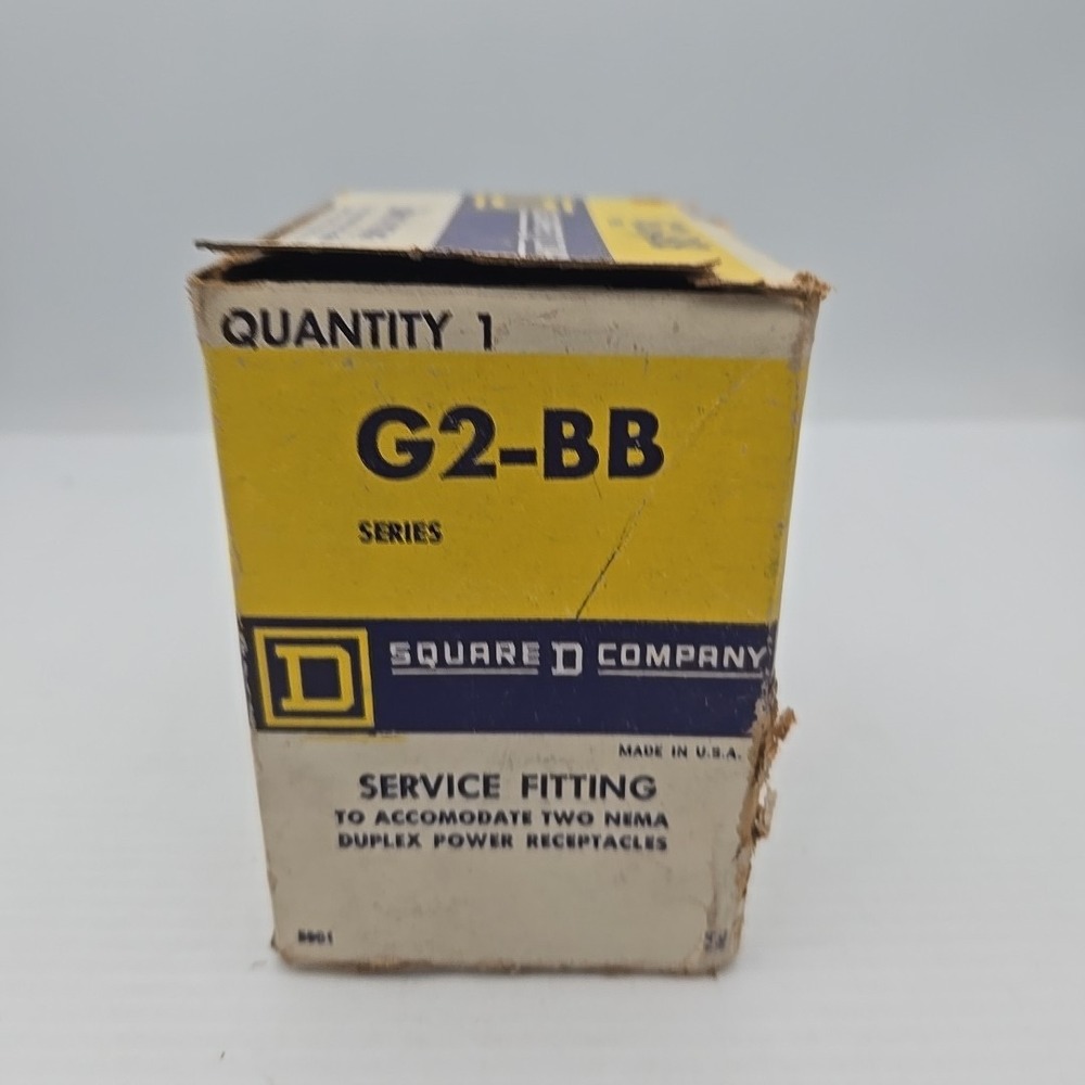 Square D G2-BB, Service Fitting To‎ 2 Nema Duplex Power Receptacles, 1 pc